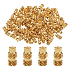 50pcs M2.5 Threaded Inserts Brass Heat Set Insert M2.5x8mm, OD 4mm Knurled Nuts
