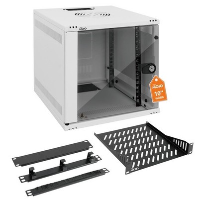 10'' Wall Mount 6U Network Cabinet - 110Lbs Capacity, White Server Rack Set
