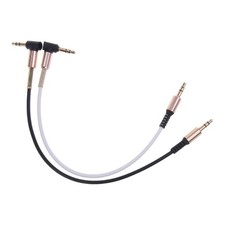3-pole Male to Male Extender Right Angle Cord Line AUX Wire for 3.5mm Headphones