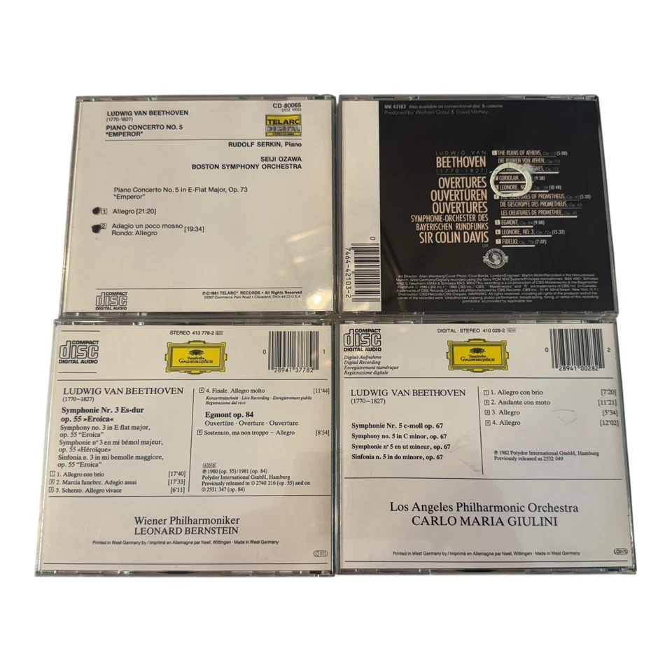 Beethoven 4 CD Lot Symphony No 3 5 Overtures Eroica Emperor Classical Music - Image 4 of 4