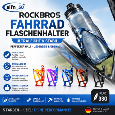 ROCKBROS Fahrrad Flaschenhalter Getränkehalter Halterung PC Ultraleicht 33g MTB