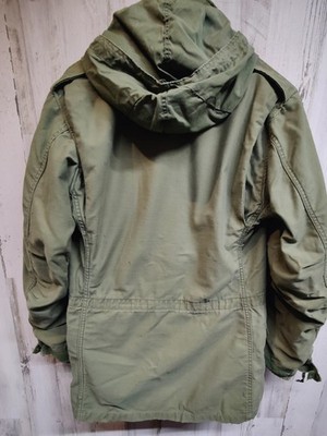 VTG Distressed Military M65 Hooded Field Jacket w/Quilt Liner
