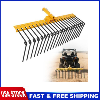 Landscape Rake 48/60 Inch Straw Rake Fits 2'' Receiver for Lawn Tractors ATV/UTV