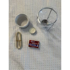 Personal Fondue Melting Pot Set Bamboo Tongs Tea Light Candle Small Mini