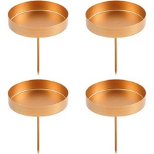 Eleganter Goldene Kerzenhalter Adventskranz 10 cm, 4 Stück –  Weihnachtsdeko