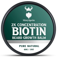 Beard Balm  2X Concentration Biotin Beard Balm for Men 2 oz - Natural Mens Bear