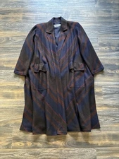 Vintage Jean Louis Scherrer JLS Paris Stripe Flared Overcoat