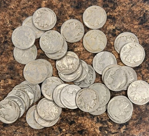 Buffalo 5C Nickel Roll Of Coins Various Dates And Conditions