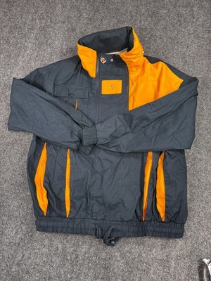 Ellesse FA Sport Men's Jacket Small Black Orange Cotton Warm Full Zip Jacket
