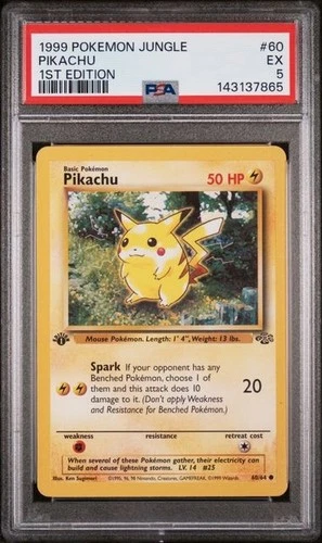 Pikachu 1st Edition 1999 Jungle #60/64 Pokemon -  PSA 5