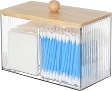 Qtip Holder Storage, Bathroom Cotton Ball Holder Canisters for Cotton Swab,