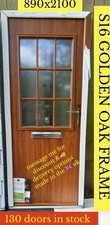  NEW SOLIDOR GOLDEN OAK BEESTON COMPOSITE DOOR IN OAK PVC FRAME 890 X 2100