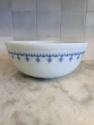Vintage Pyrex Snowflake Blue Garland Mixing Bowl 404 4 Quart Bowl USA
