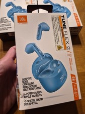 JBL Turquoise Tune Flex 2 Earbuds Perfect Fit Adaptive Noise Cancelling