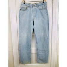 Vintage 90s Levis 501 Jeans Made USA 31x30 Light Wash Button Fly 100 Cotton