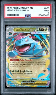 PSA 9 Mega Venusaur Ex Holo #003 2025 Pokemon Mega Evolution