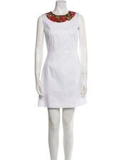 Dolce & Gabbana Dress 38 Scoop Neck White Multi Floral Mini dress $2230 Sz 2 New