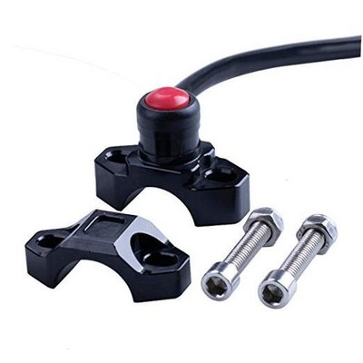 ORAEVY CNC Universal Motorcycle Engine Stop Start with Mounting Backplate Black