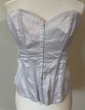 Vintage Fredericks Of Hollywood White Satin Bridal Sexy Corset Lace Y2K Size XL