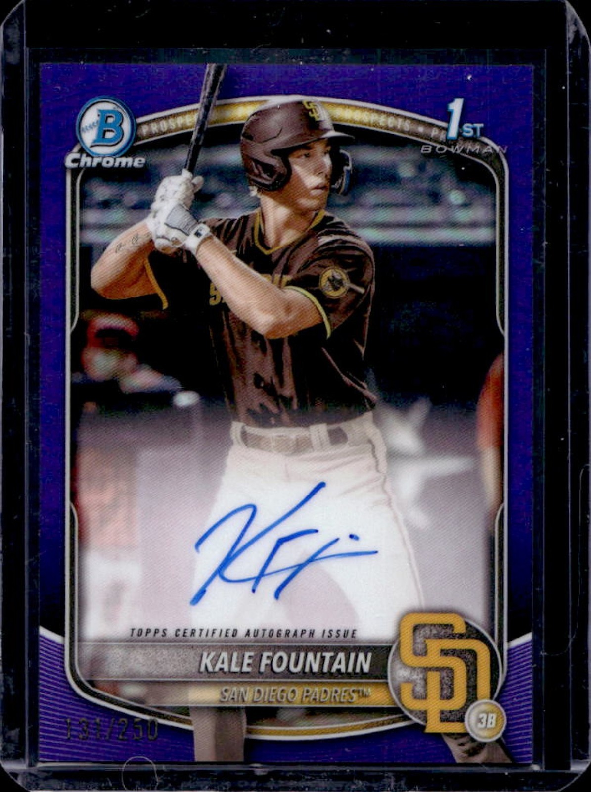 2025 Bowman Chrome Kale Fountain Auto Purple Refractor 1st #131/250