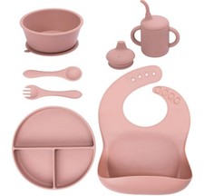 Silicone Baby Feeding Set, Suction Plate Bowl Set, Self 8 Piece Gift Set For  