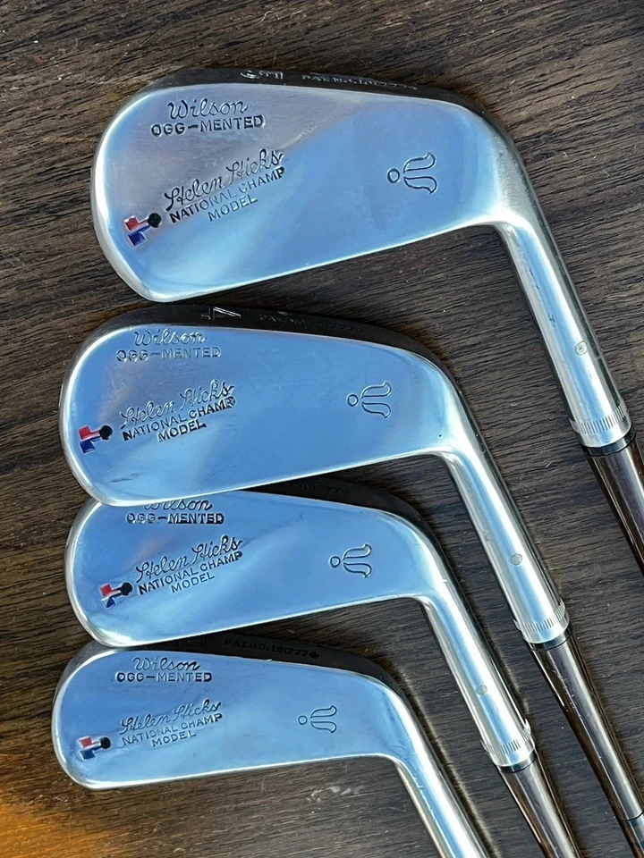 1930’s Wilson Helen Hicks Set: Woods, Irons, 2 Putters: One Wood Shaft Mallet. - Image 3 of 4