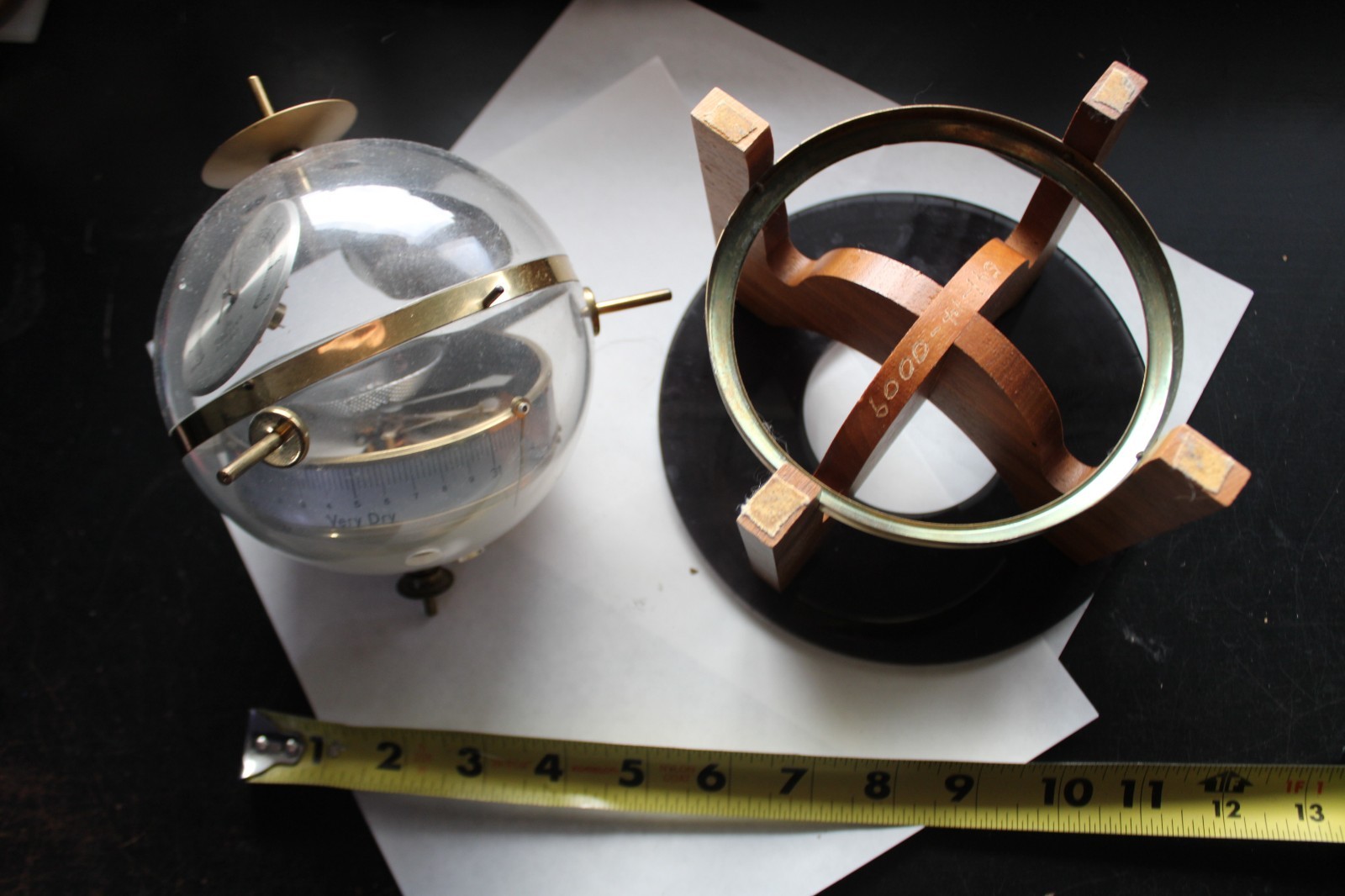 Vintage Sputnik Germany Weather Instrument Barometer Hydrometer Thermometer Rare