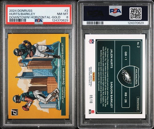 Jalen Hurts / Saquon Barkley #2 2024 Panini Donruss Downtown Horizontal card