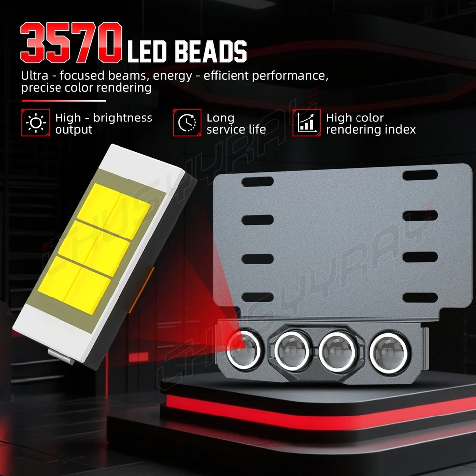 Fit For 2009-2014 Ford F150 Front Bumper License Plate Bracket kit w/LED - Image 4 of 4