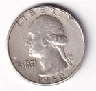 1960 Silver Washington Quarter  90% Silver  Circulated Beautiful Condition #1208