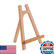 US Art Supply 10.5" Small Wooden Tabletop Easel for Painting & Display