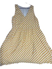 Loft Fit N Flare Dress Sz 16 Lined Sleeveless Pockets Invisible Zipper