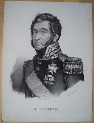 M. Molitor. Original Lithographie von Delpech, 1828.  Blattgröße ca. 35,5 x 26,5
