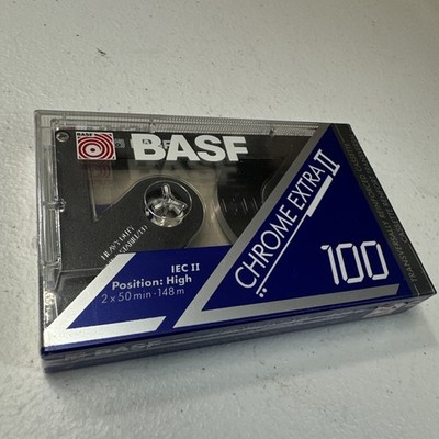 BASF Chrome Extra II 100 2-Pack HiFi Stereo Cassettes Made in Germany New Sealed