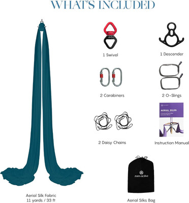 Aerial Silks Yoga Swing Kit 11 Yards | Durable for Home Gymnastics Acrobatic ...