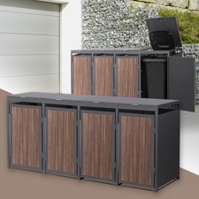 1/2/3/4er Mülltonnenbox Mülltonnenverkleidung Aufbewahrungsbox Mülltonnenhaus
