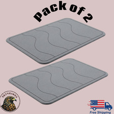 2 Packs Premium Quality Stone Bath Mat Diatomaceous Earth Non Slip and Absorbent