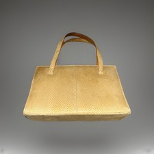 Vintage Jane Shilton Genuine Snakeskin Handbag Shoulder Bag Nude Tan