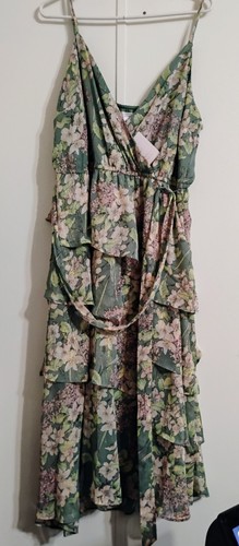 Bohemian Prairie Flowy Romantic Country Core Dress Floral Womens Size XL - Picture 1 of 4
