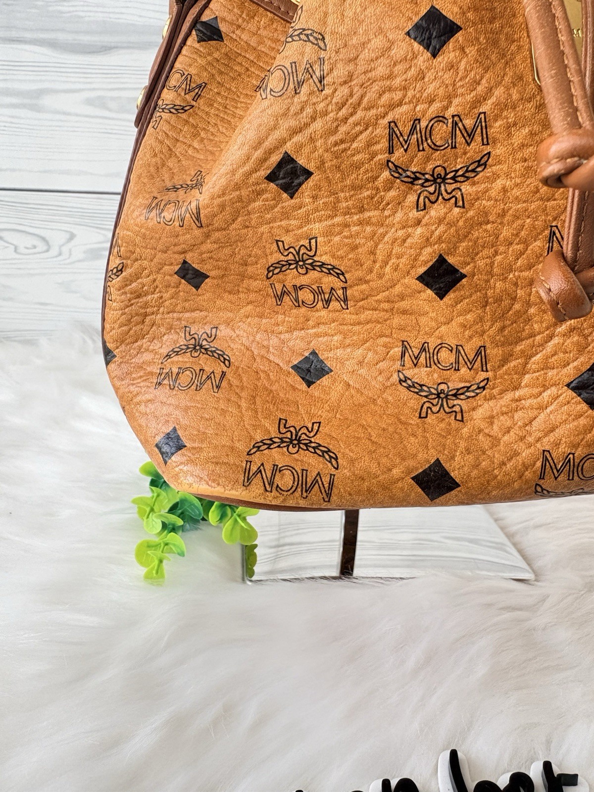 MCM Cognac Visetos Drawstring Bucket Bag — image 9