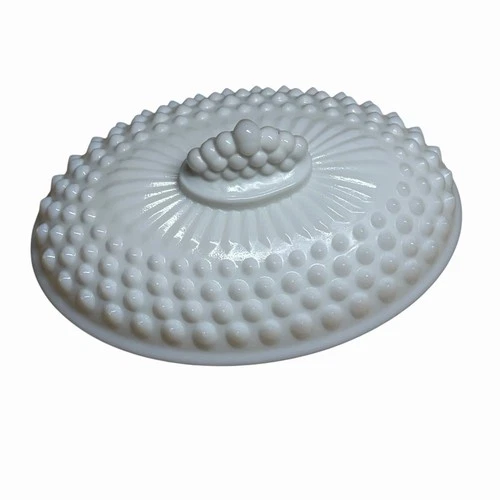 Vintage Fenton White Milk Glass Hobnail Oval Covered Candy Dish Lid