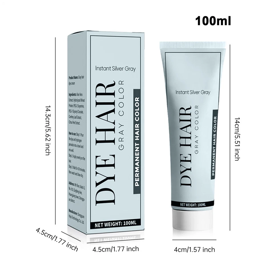 Tónico plateado color cabello gris para cabello 100 ml disfrute brillante de larga duración Foto 2 de 4