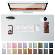 Leather Desk Pad Protector, Office Desk Mat, Large Mouse Pad, Non-Slip PU Lea...