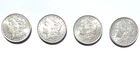Lot of 4 Very Nice Morgan Silver Dollars, AU, 90% Silver Content, Good Luster
