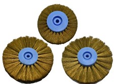 3" or 4" Circular Brass Brush Tool w/Straight Wires Cleaning Polishing Jewelry