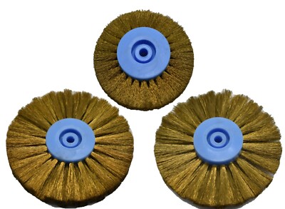 3'' or 4'' Circular Brass Brush Tool w/Straight Wires Cleaning Polishing Jewelry
