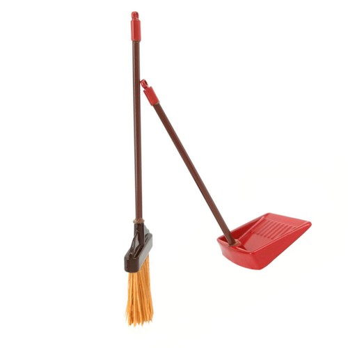 1 Set Miniature Broom and Dustpan Decoration Kid's Pretend (Red) - Picture 9 of 12