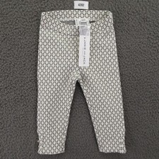 Janie and Jack Baby Girls Pants Leggings 12-18 Months White Geometric 4282