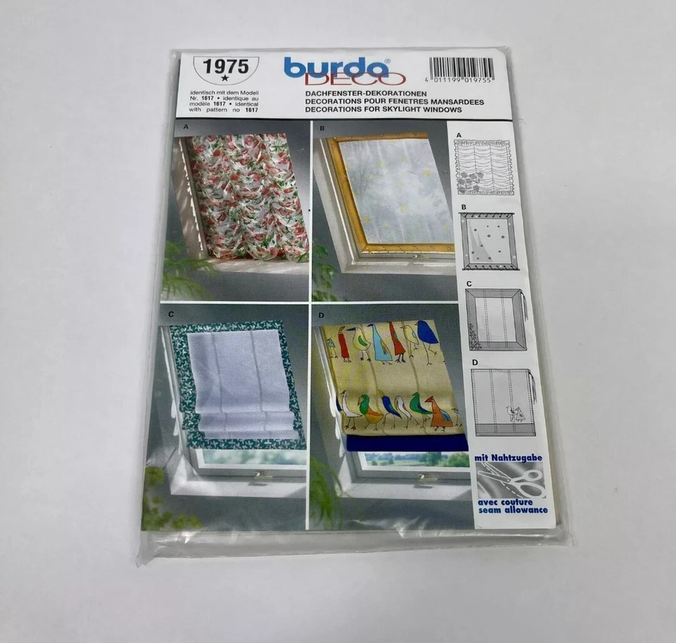 Rare Burda 1975 Fabric shades for skylight windows Curtains Sewing Pattern - Image 2 of 3