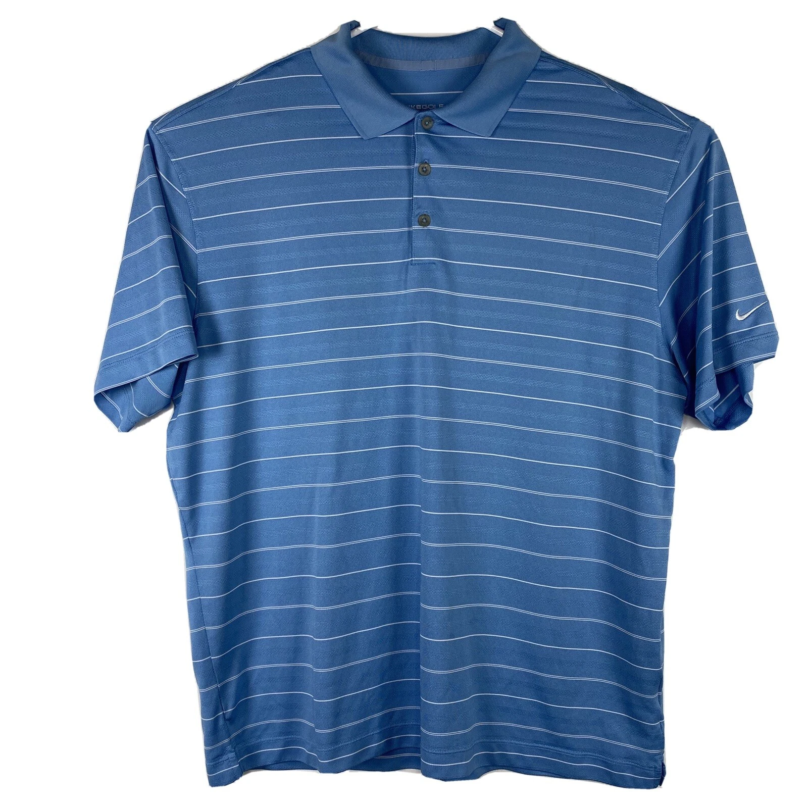 NIKE Golf Dri Fit Polo Shirt Mens Sz XL Blue Stripe